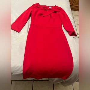Calvin Klein women’s bow neck scuba crepe sheath Red dress. Wore only once